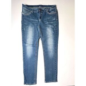 Twenty One Black by Rue 21 Low Rise Boyfriend Fade Stretch Blue Jeans sz 5/6